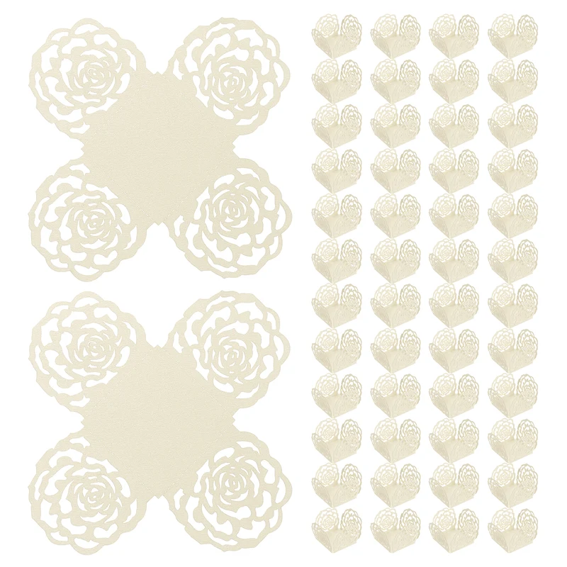 50PCS 4 Inch Truffle Wrappers for Wedding Birthday, Pearl Cream White