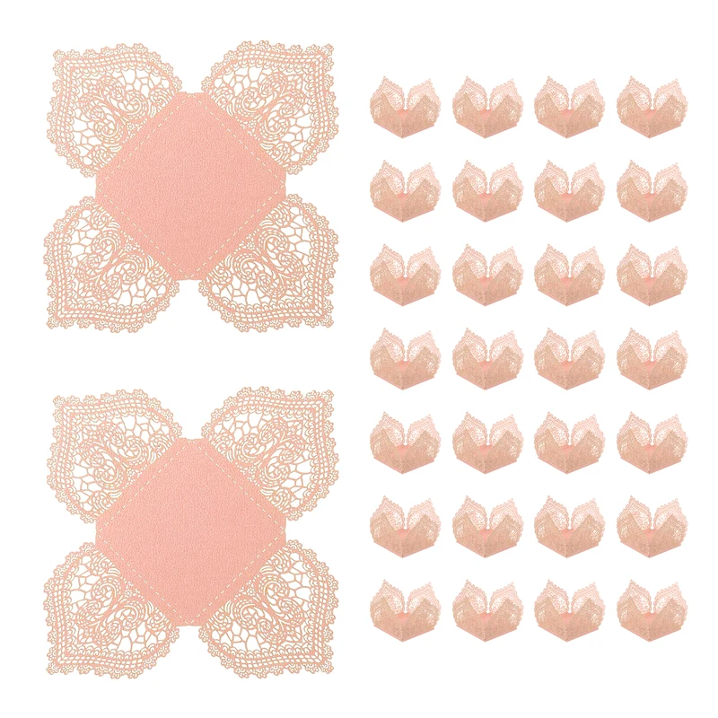 30PCS 4.1 Inch Truffle Wrappers for Wedding Birthday, Pink