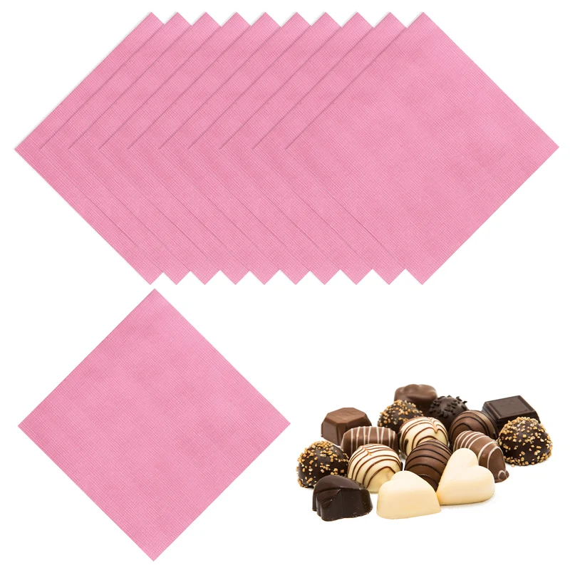 100 Pcs Candy Foil Wrappers, 4.7 x 4.7 Inch Chocolate Wrappers, Pink
