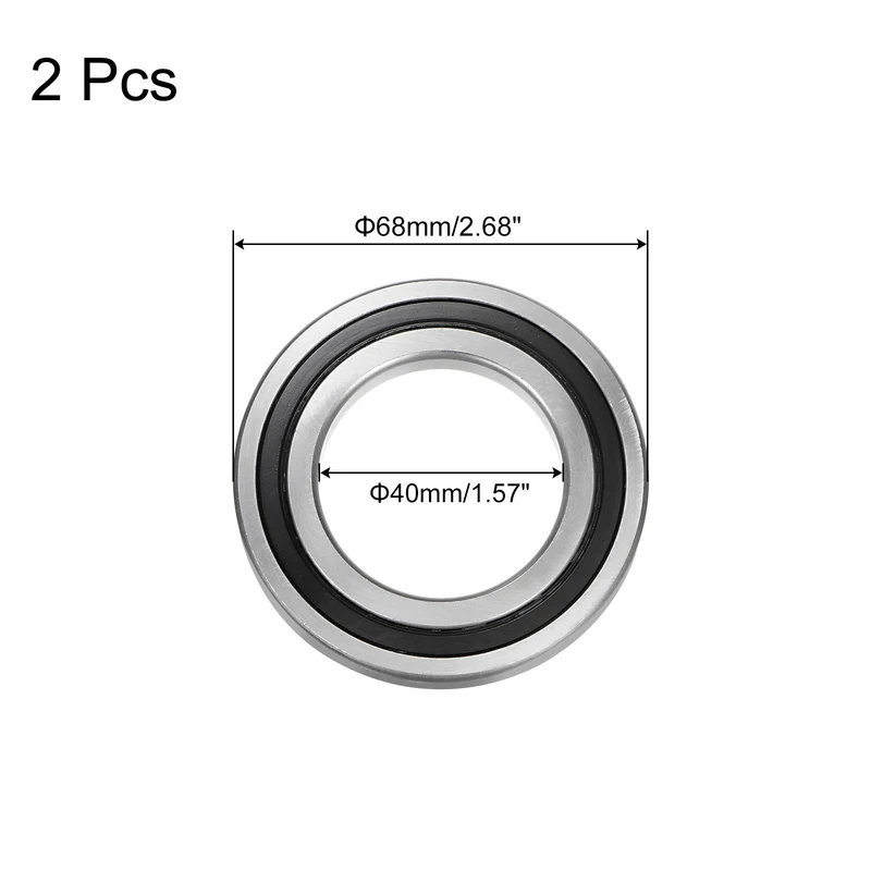 2pcs 16008-2RS Deep Groove Ball Bearing 40 x 68 x 9mm Z0 Double Sealed Bearing