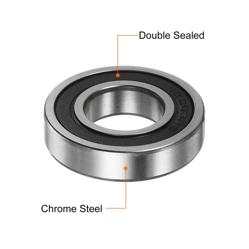 16003-2RS Deep Groove Ball Bearing, 2pcs 17 x 35 x 8mm Z0 Double Rubber Bearing