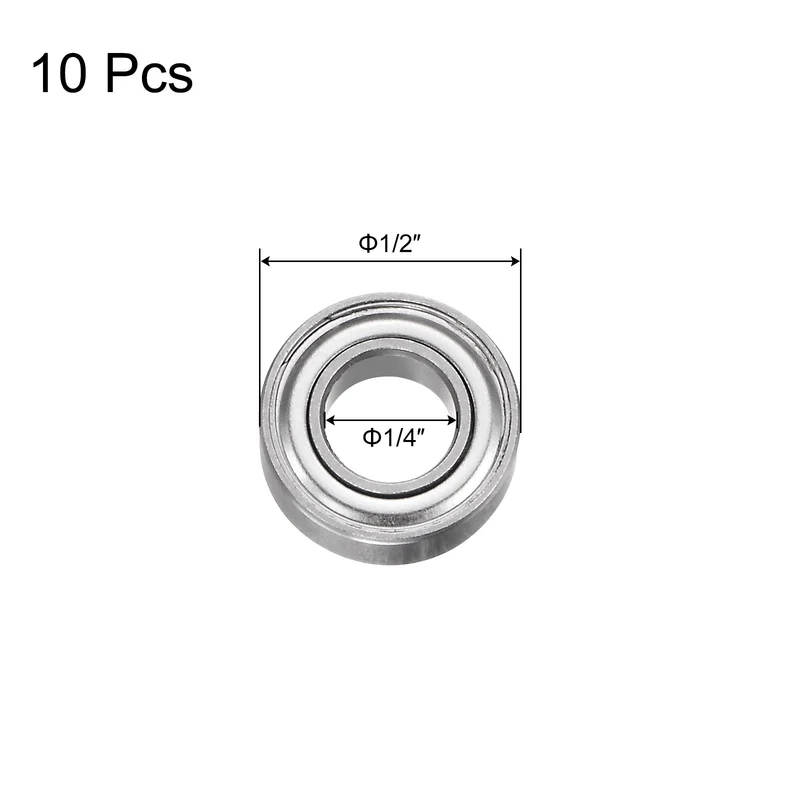 SR188ZZ Deep Groove Ball Bearing 10pcs 1/4"x1/2"x3/16" Z1 Double Steel Shielded