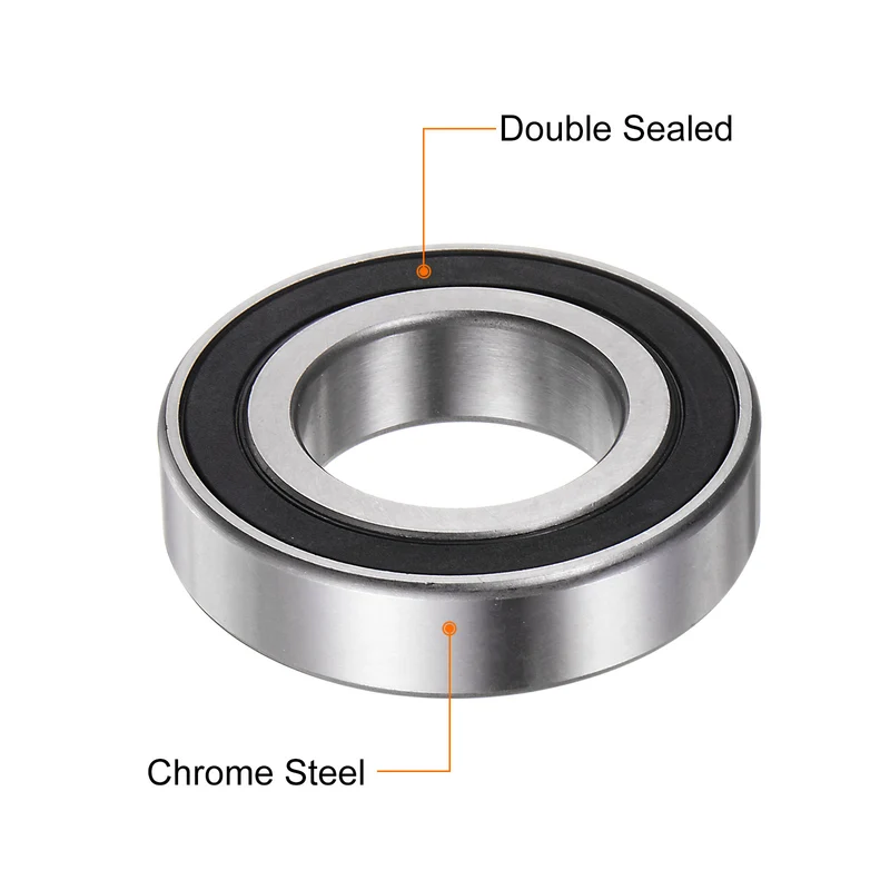 2pcs R18-2RS Deep Groove Ball Bearing 1 1/8"x2 1/8"x1/2" P0 Double Rubber Sealed