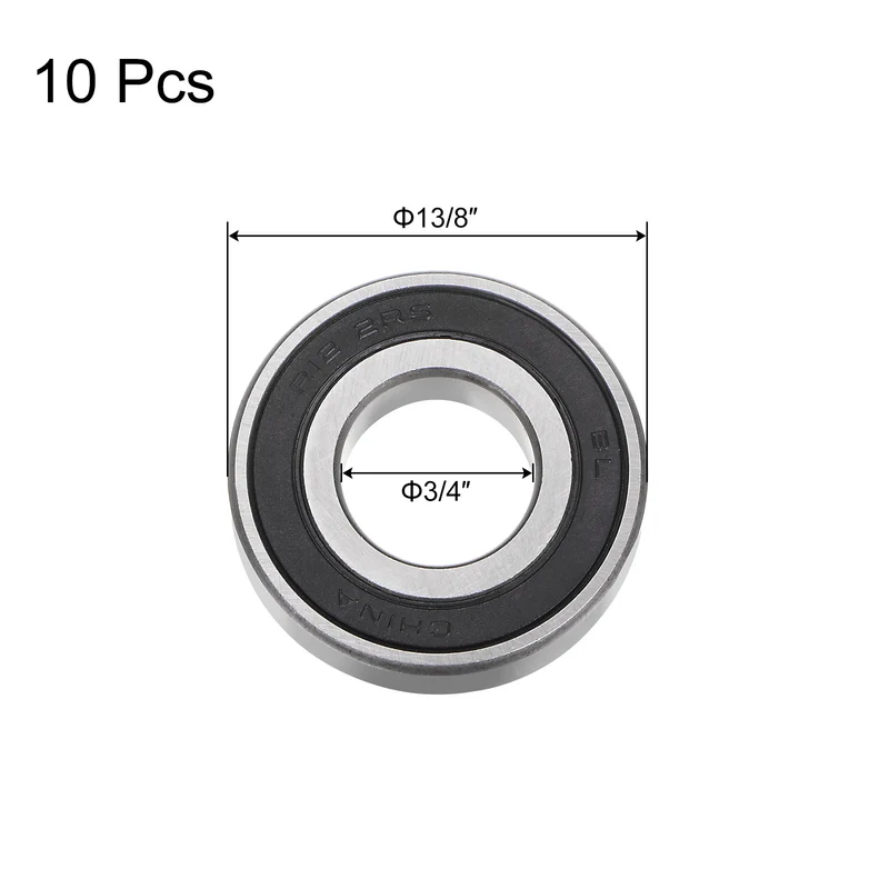 R12-2RS Deep Groove Ball Bearing 10pcs 3/4" x 1-5/8'' x 7/16" Z2 Double Sealed