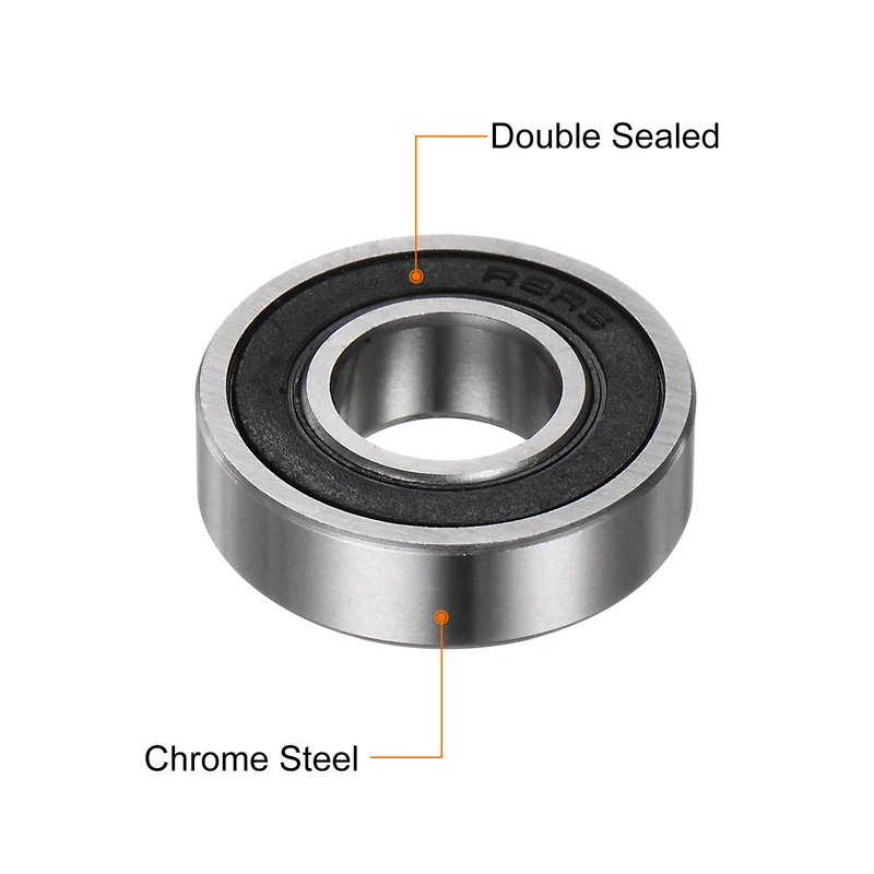 R8-2RS Deep Groove Ball Bearing 2pcs 1/2"x1 1/8"x5/16" Z2 Double Rubber Sealed
