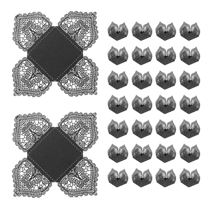 30PCS 4.1 Inch Truffle Wrappers for Wedding Birthday, Black