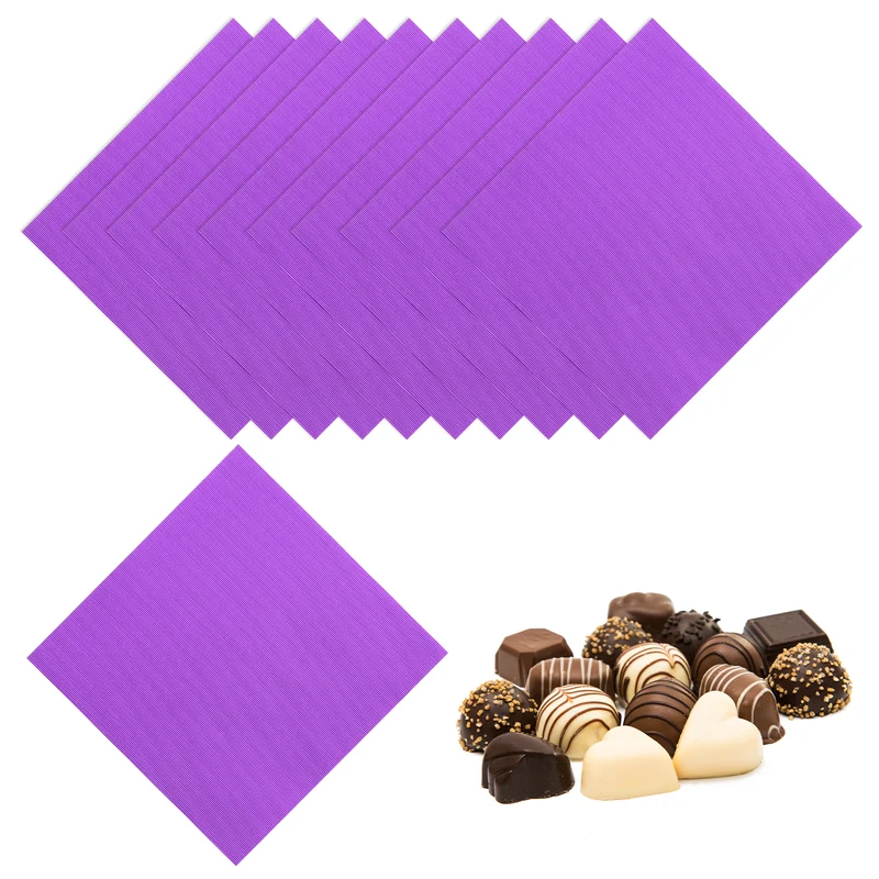 100 Pcs Candy Foil Wrappers, 4.7 x 4.7 Inch Chocolate Wrappers, Purple