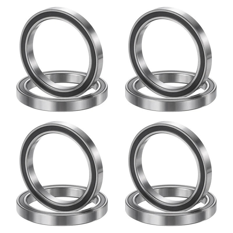 8Pcs 6809 2RS 45mmx58mmx7mm Rubber Shielded Deep Groove Ball Bearing, Black