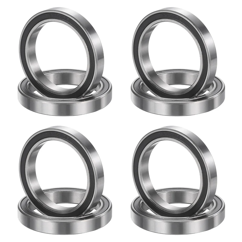 8Pcs 6807 2RS 35mmx47mmx7mm Rubber Shielded Deep Groove Ball Bearing, Black