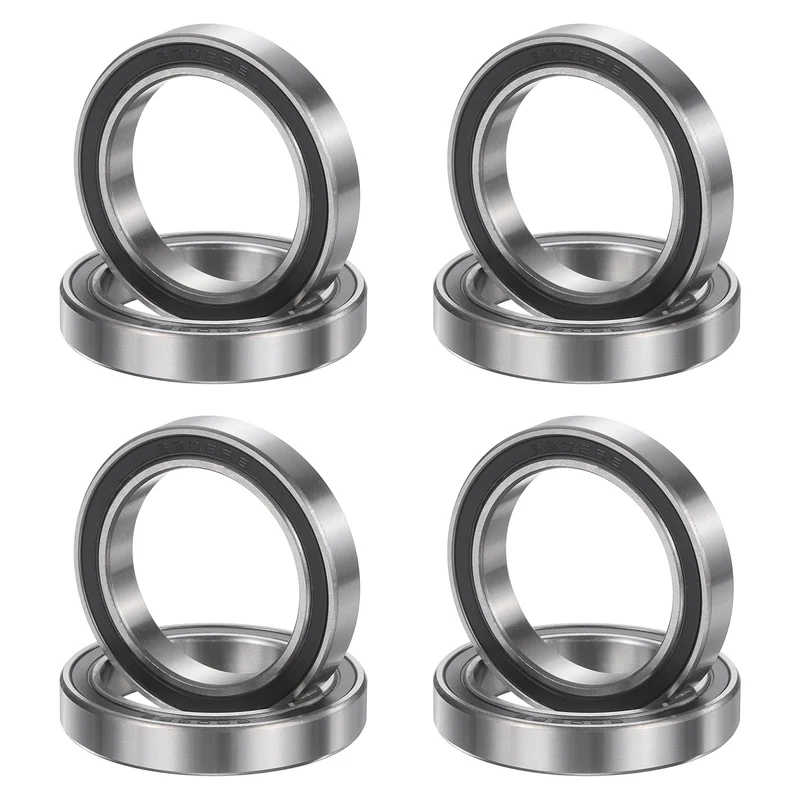 8Pcs 6806 2RS 30mmx42mmx7mm Rubber Shielded Deep Groove Ball Bearing, Black