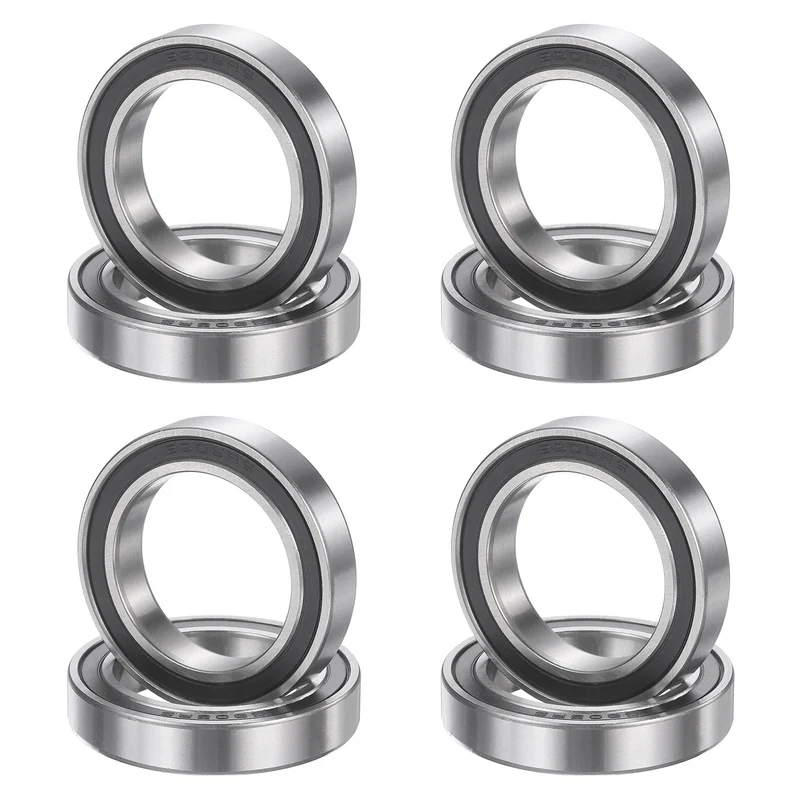 8Pcs 6805 2RS 25mmx37mmx7mm Rubber Shielded Deep Groove Ball Bearing, Black