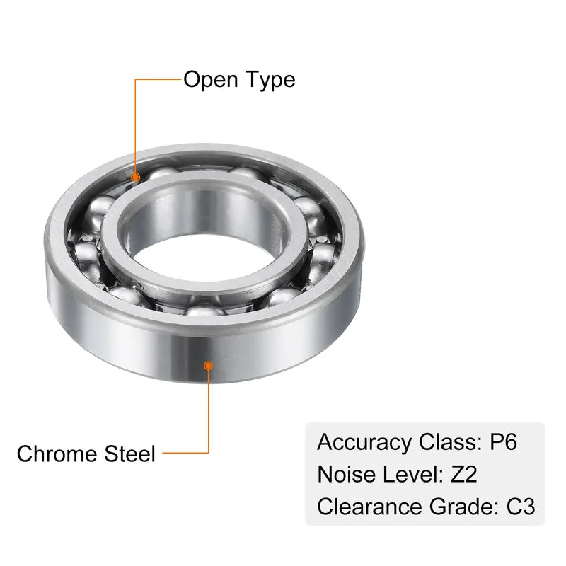 2pcs 6208 Deep Groove Ball Bearing, 40x80x18mm C3 Open Type Bearings