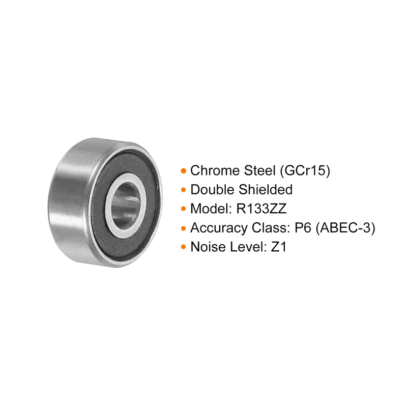 8pcs R2-2RS Deep Groove Ball Bearing 1/8"x3/8"x5/32" Z2 Double Iron Shielded