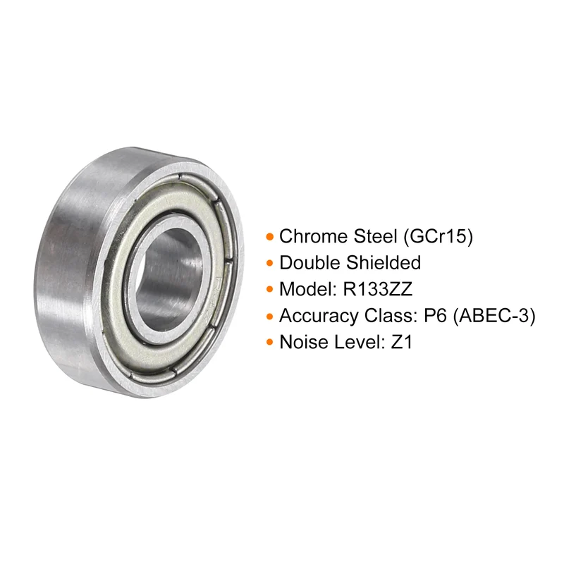 8pcs R4ZZ Deep Groove Ball Bearing 1/4"x5/8"x10/51" Z2 Double Iron Shielded