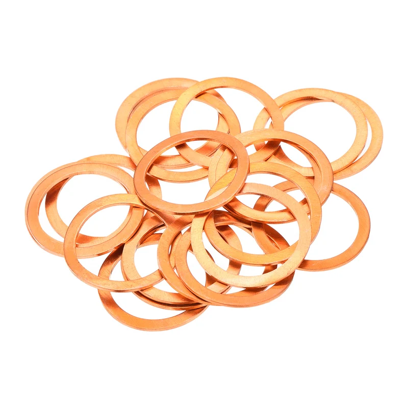 22 Pcs Flat Copper Washers 22x28x1mm Copper Flat Sealing Ring Washers