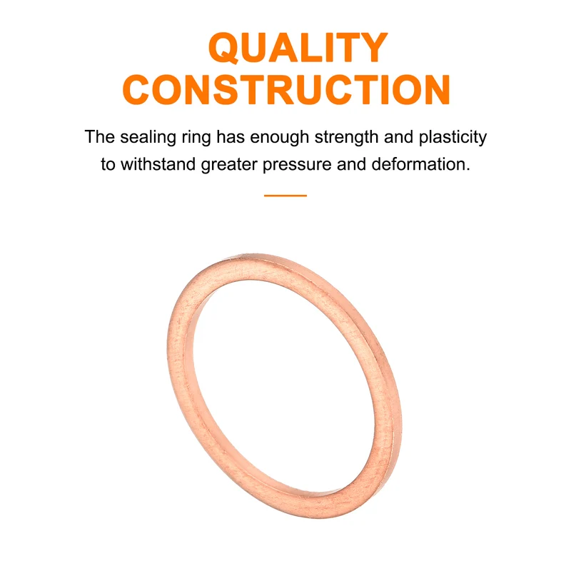 22 Pcs Flat Copper Washers 22x27x1.5mm Copper Flat Sealing Ring Washers