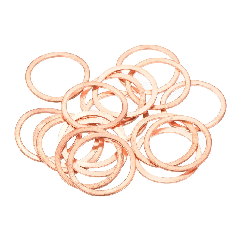 22 Pcs Flat Copper Washers 22x27x1mm Copper Flat Sealing Ring Washers