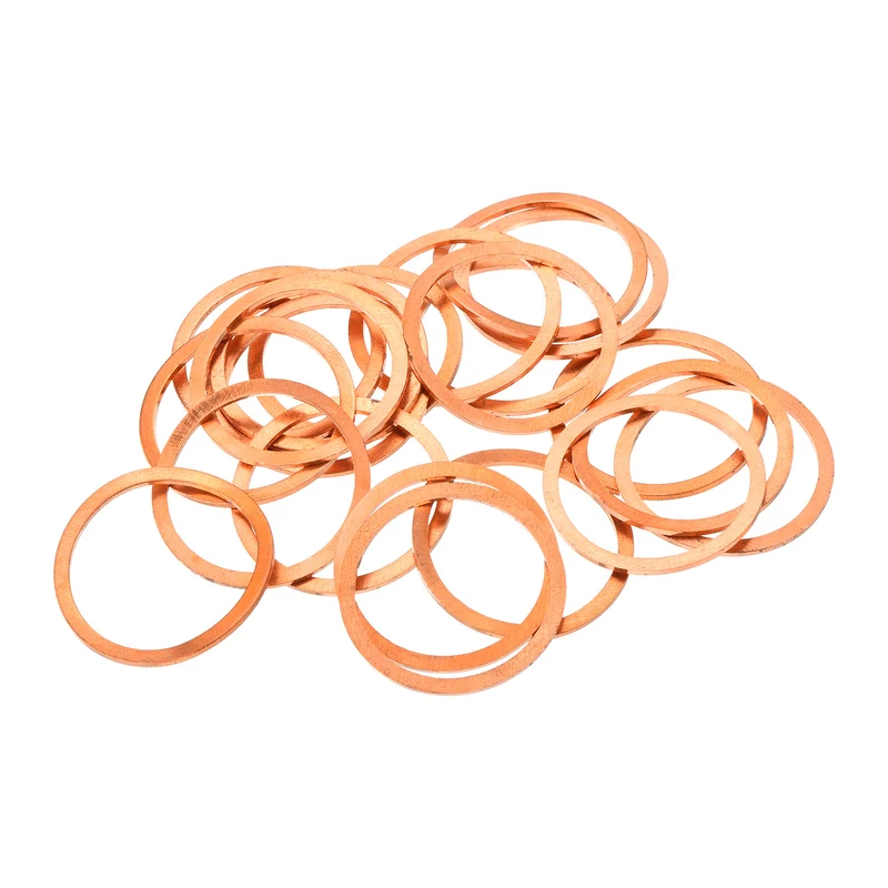 22 Pcs Flat Copper Washers 22x26x1mm Copper Flat Sealing Ring Washers
