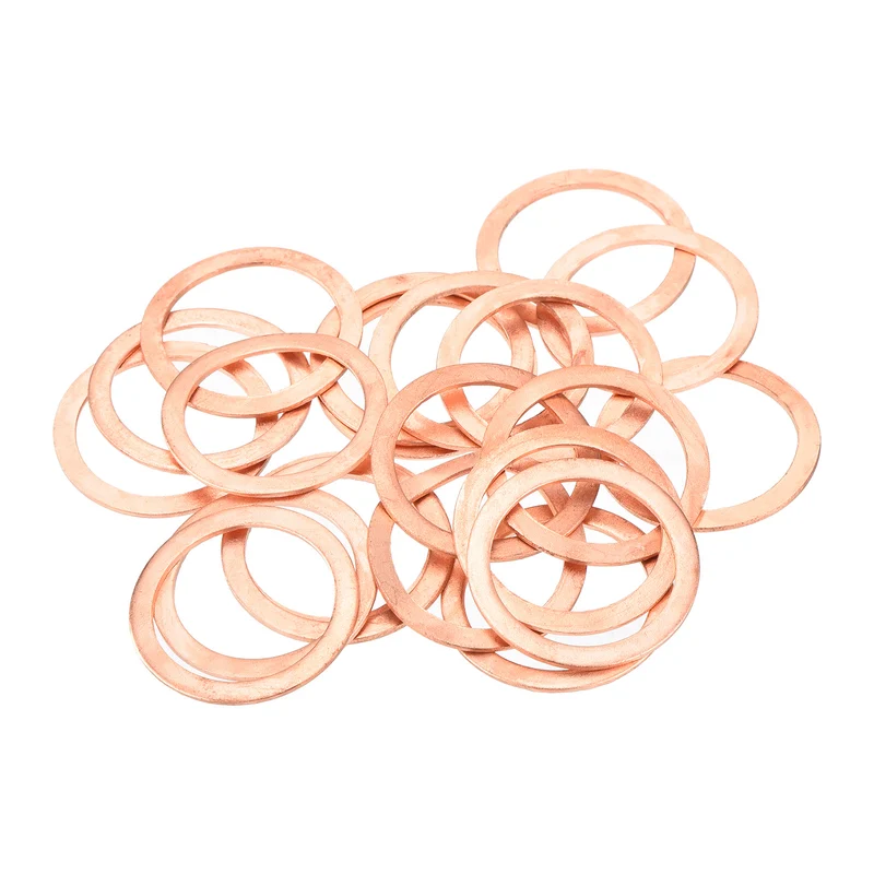 22 Pcs Flat Copper Washers 20x26x1mm Copper Flat Sealing Ring Washers