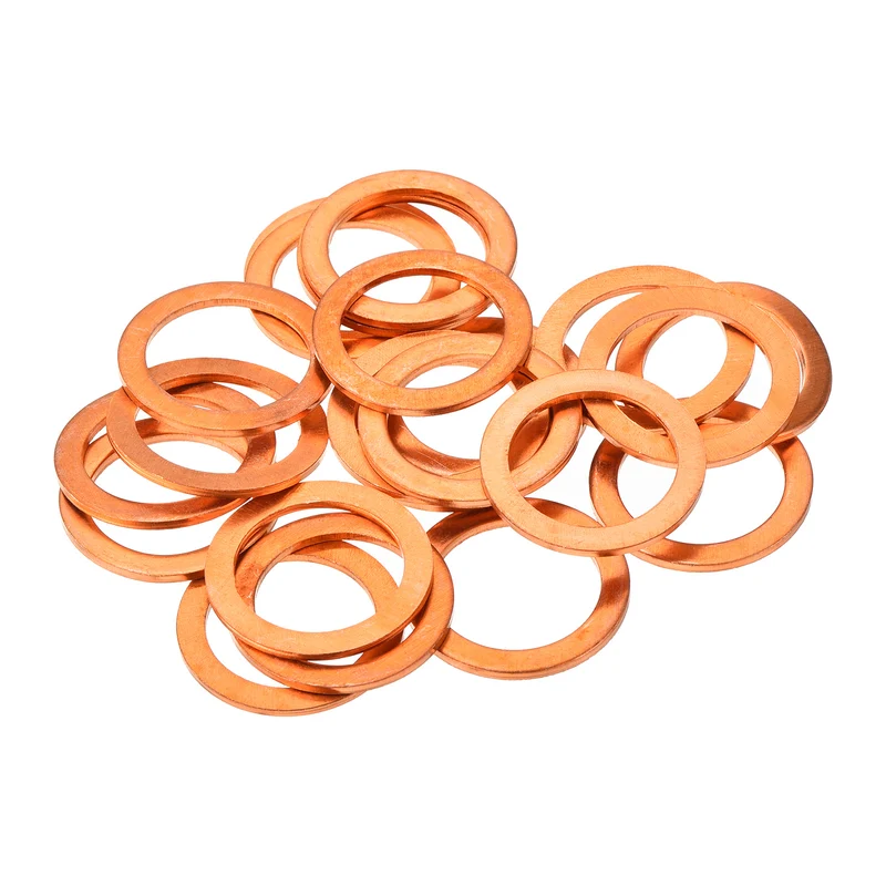 22 Pcs Flat Copper Washers 19x26x1.5mm Copper Flat Sealing Ring Washers