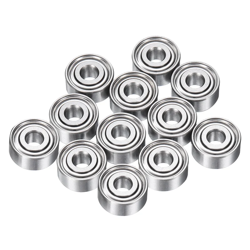 12Pcs MR93ZZ Deep Groove Ball Bearings, 3mm ID 9mm OD 4mm Width Bearing