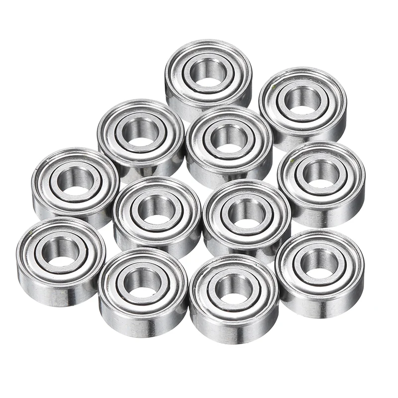 12Pcs MR83ZZ Deep Groove Ball Bearings, 3mm ID 8mm OD 3mm Width Bearing