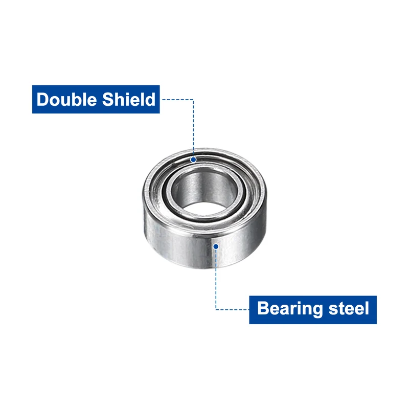 12Pcs MR63ZZ Deep Groove Ball Bearings 3mm ID 6mm OD 2.5mm Width Bearing