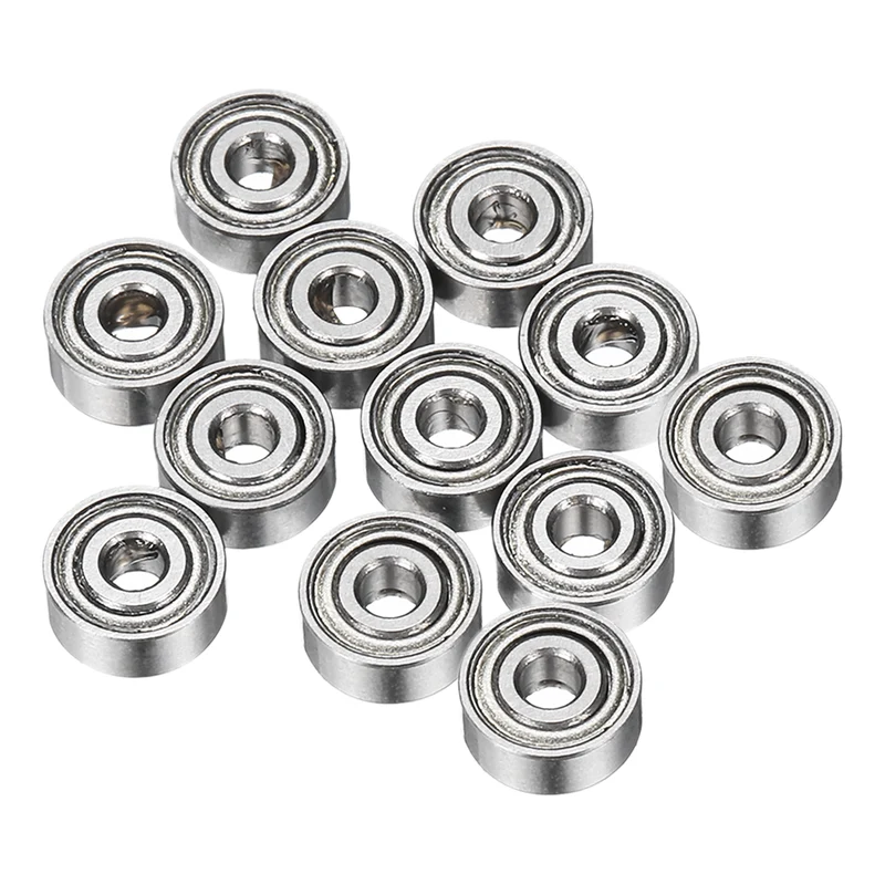 12Pcs MR62ZZ Deep Groove Ball Bearings, 2mm ID 6mm OD 2.5mm Width Bearing