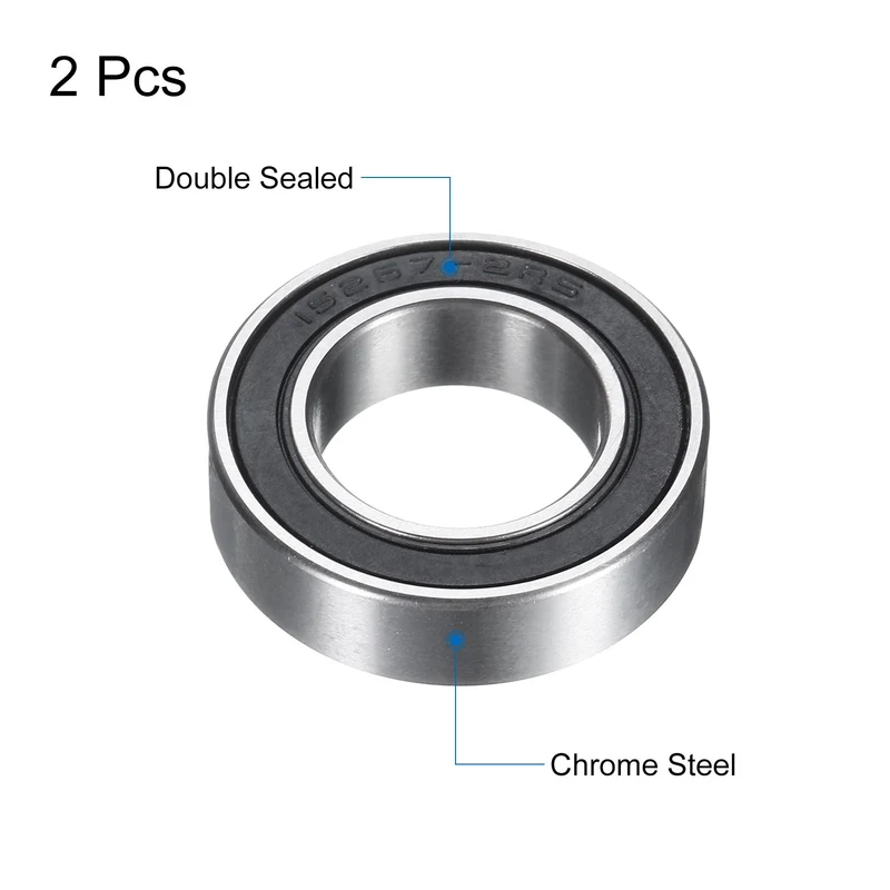 2pcs 15267-2RS Deep Groove Ball Bearings 15x26x7mm Chrome-Steel Bearing