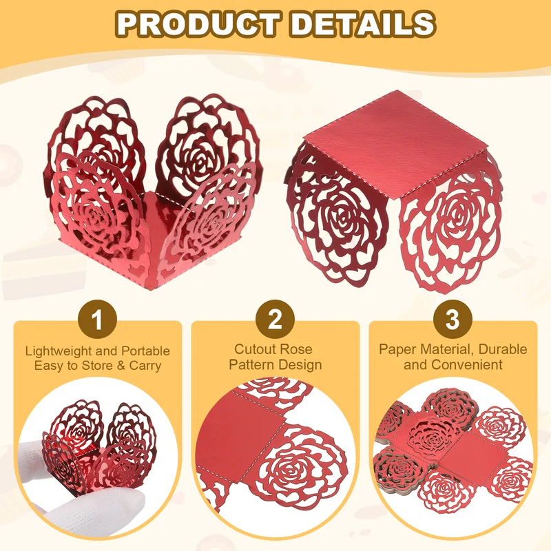 25PCS 4 Inch Truffle Wrappers for Wedding Birthday, Red