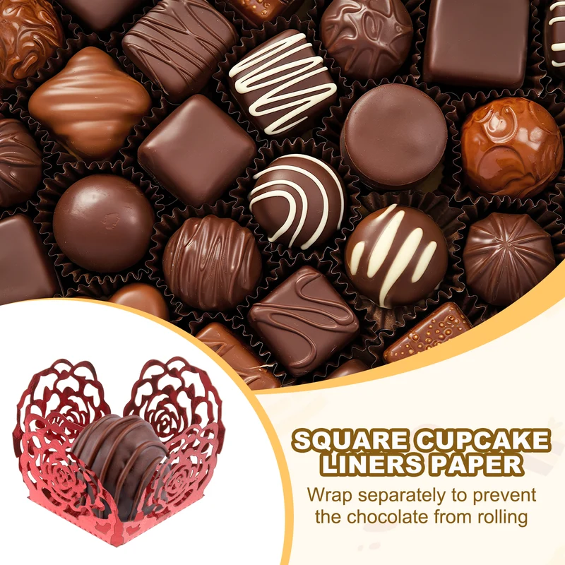 25PCS 4 Inch Truffle Wrappers for Wedding Birthday, Red