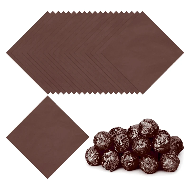 100 Pcs 4x4 Inch Foil Candy Wrappers Chocolate Wrapping Paper Coffee