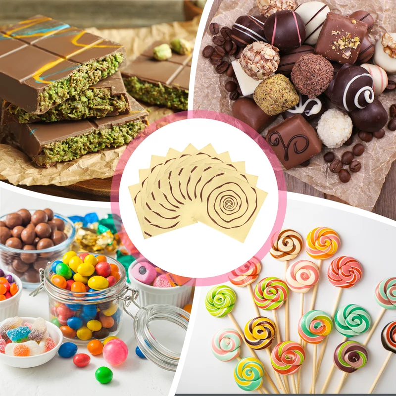 400Pcs Candy Foil Wrappers 3.9 x 3.9 Inch Chocolate Wrappers Gold)