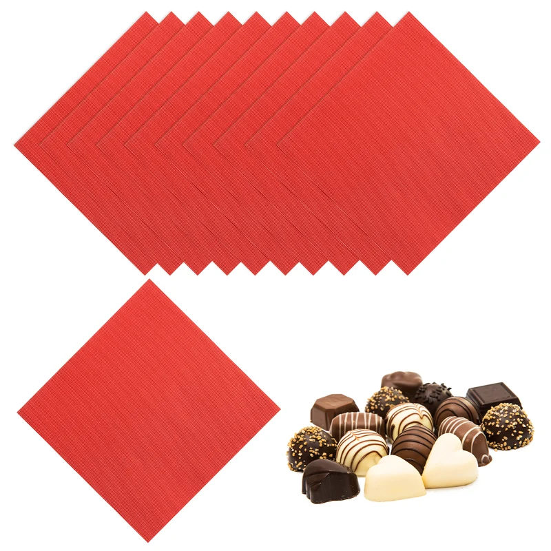 100 Pcs Candy Foil Wrappers, 4.7 x 4.7 Inch Chocolate Wrappers, Red