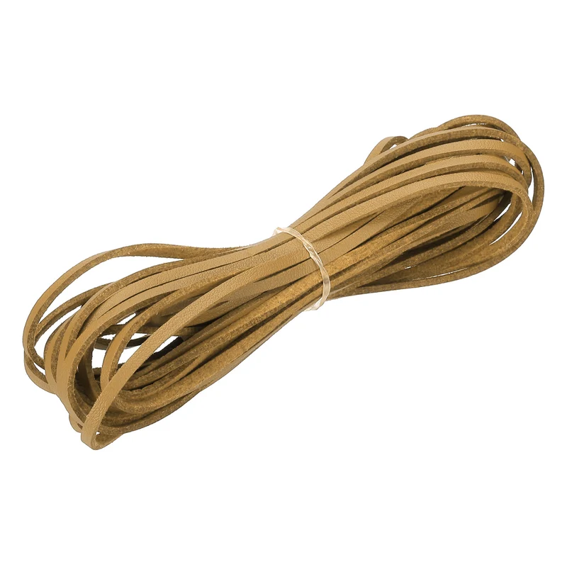 3 mm x 5.5 Yd Leather String Flat Leather Cord Gold