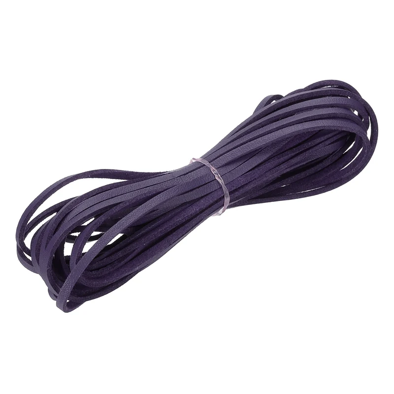 3 mm x 5.5 Yd Leather String Flat Leather Cord Dark Purple