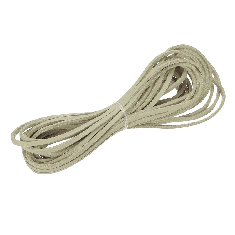 3 mm x 5.5 Yd Leather String Flat Leather Cord Beige