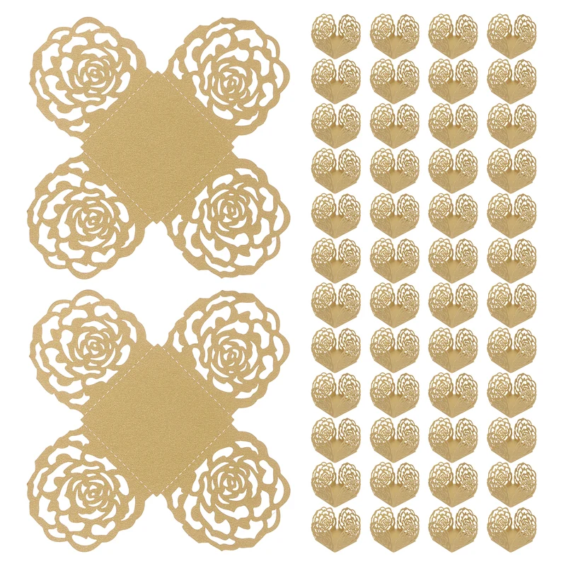 50PCS 4 Inch Truffle Wrappers for Wedding Birthday, Light Gold