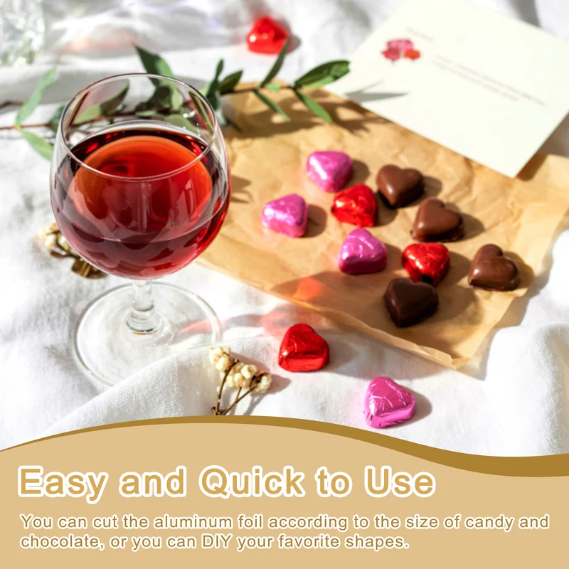 100 Pcs 8 x 8 Inch Square Aluminum Foil Candy Wrappers, Blue