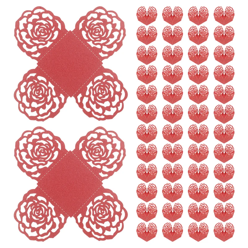 50PCS 4 Inch Truffle Wrappers for Wedding Birthday, Red
