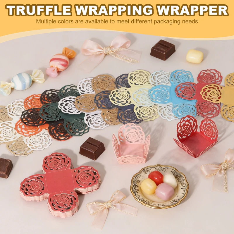 50PCS 4 Inch Truffle Wrappers for Wedding Birthday, Red