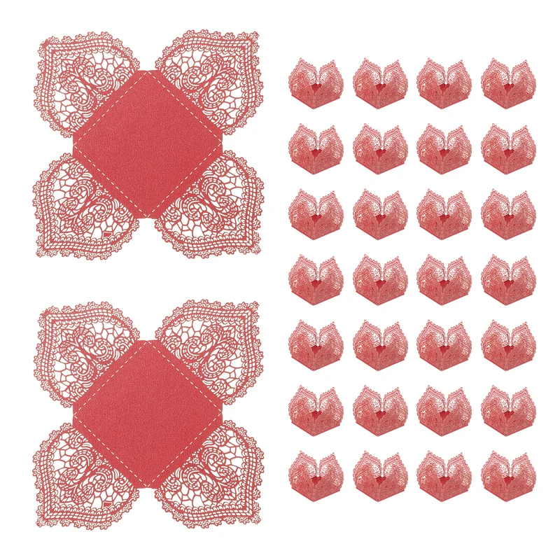 30PCS 4.1 Inch Truffle Wrappers for Wedding Birthday, Red