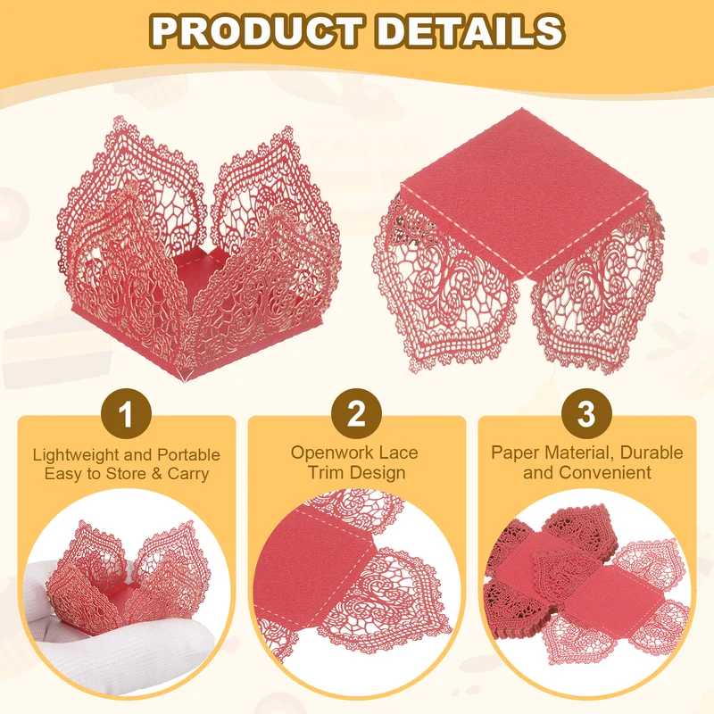 30PCS 4.1 Inch Truffle Wrappers for Wedding Birthday, Red