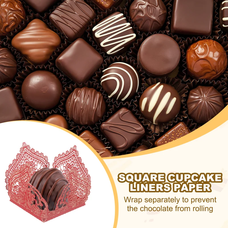 30PCS 4.1 Inch Truffle Wrappers for Wedding Birthday, Red