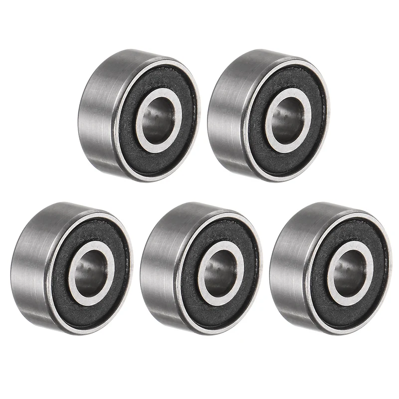 R2-2RS Deep Groove Ball Bearing 5pcs 1/8"x3/8"x5/32" Z2 Double Rubber Sealed