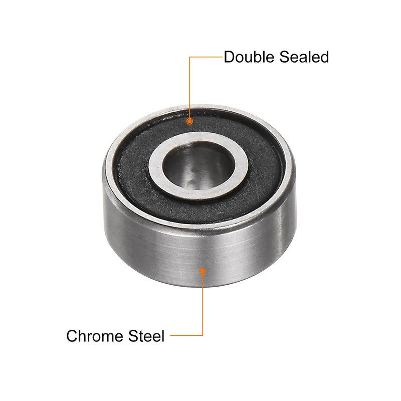 R2-2RS Deep Groove Ball Bearing 5pcs 1/8"x3/8"x5/32" Z2 Double Rubber Sealed