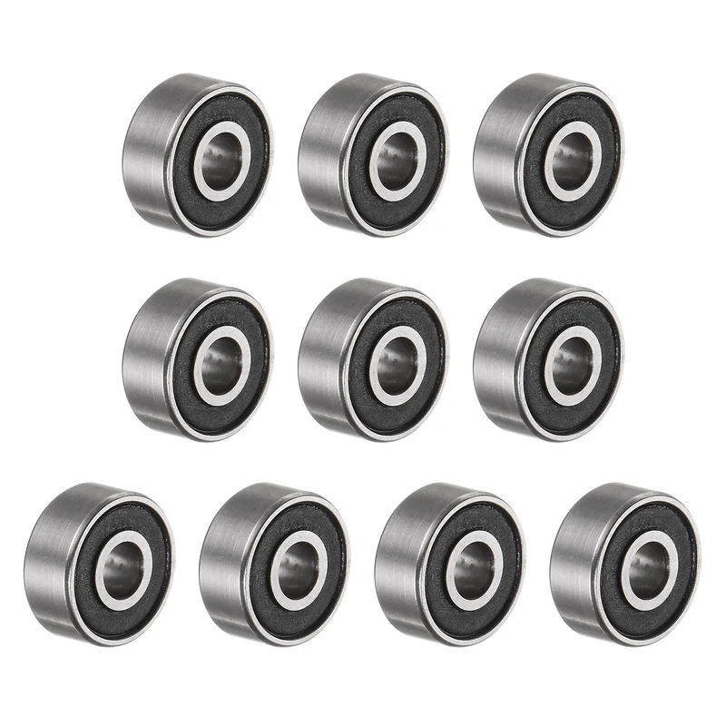 R2-2RS Deep Groove Ball Bearing 10pcs 1/8"x3/8"x5/32" Z2 Double Rubber Sealed
