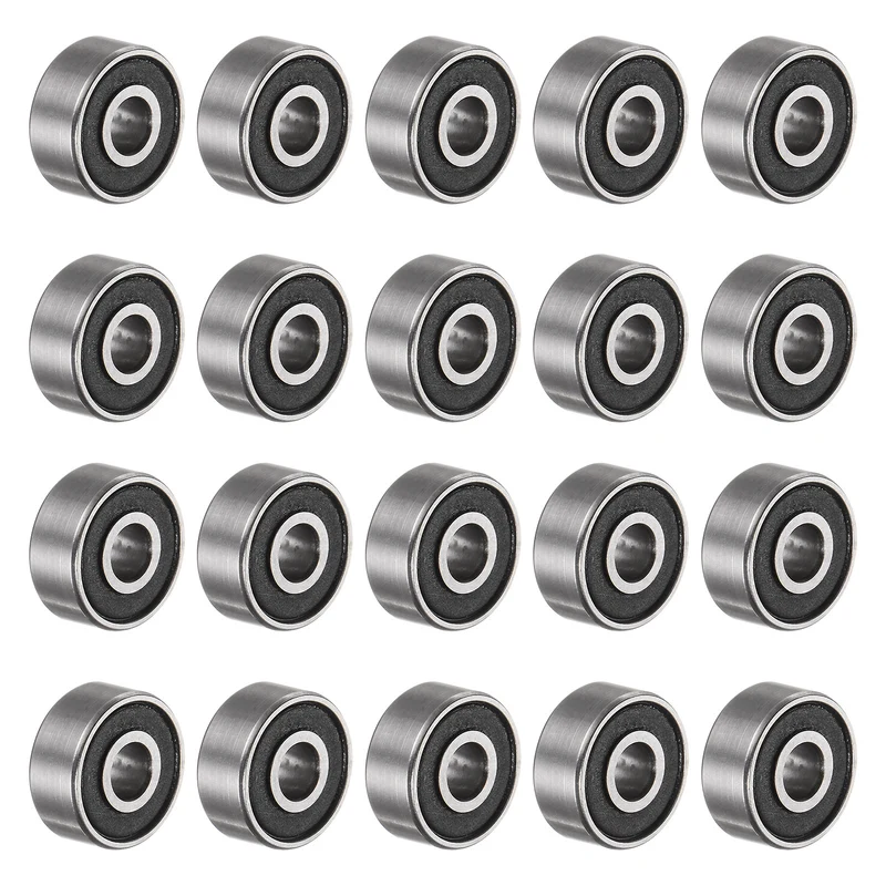 R2-2RS Deep Groove Ball Bearing 20pcs 1/8"x3/8"x5/32" Z1 Double Rubber Sealed