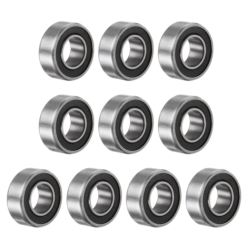 R188-2RS Deep Groove Ball Bearing 10pcs 1/4"x1/2"x3/16" Z2 Double Rubber Sealed