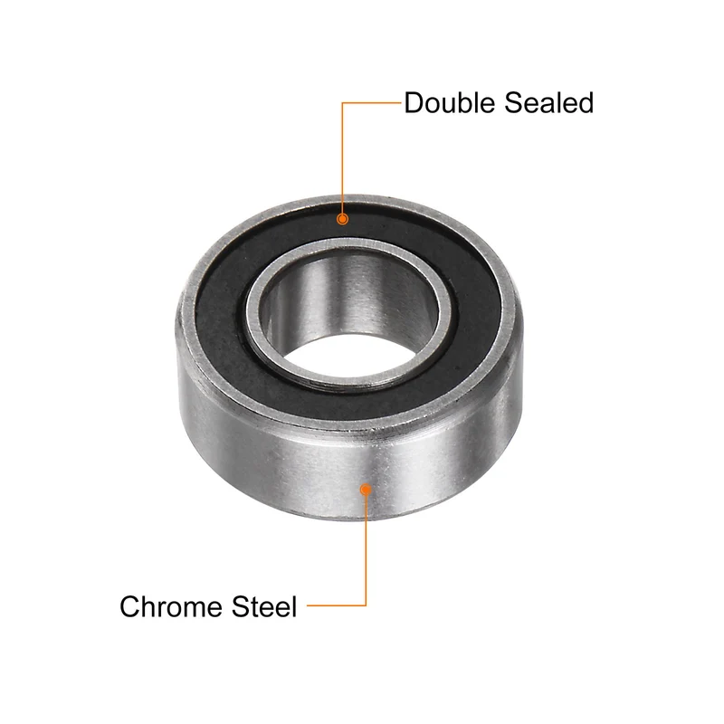 R188-2RS Deep Groove Ball Bearing 5pcs 1/4"x1/2"x3/16" Z2 Double Rubber Sealed